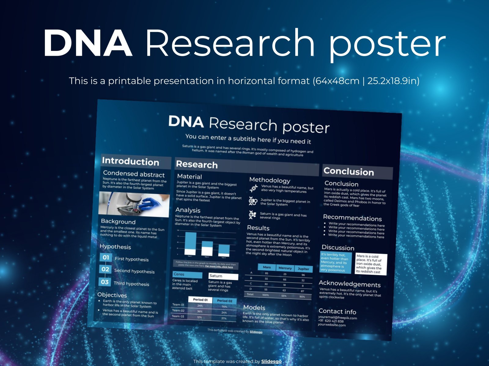 Modelo de apresentação Pôster de pesquisa de DNA