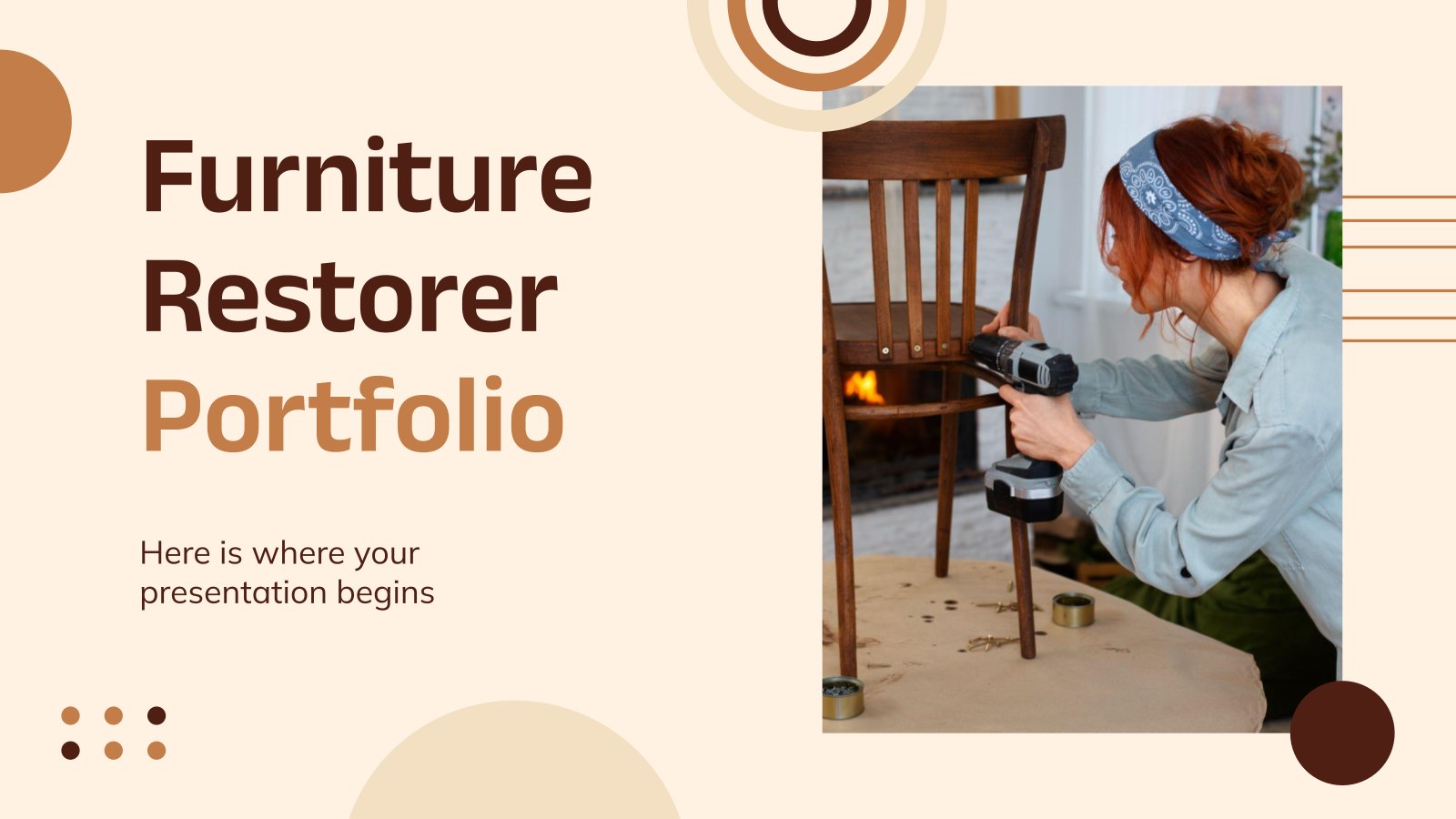 Furniture Restorer Portfolio presentation template 