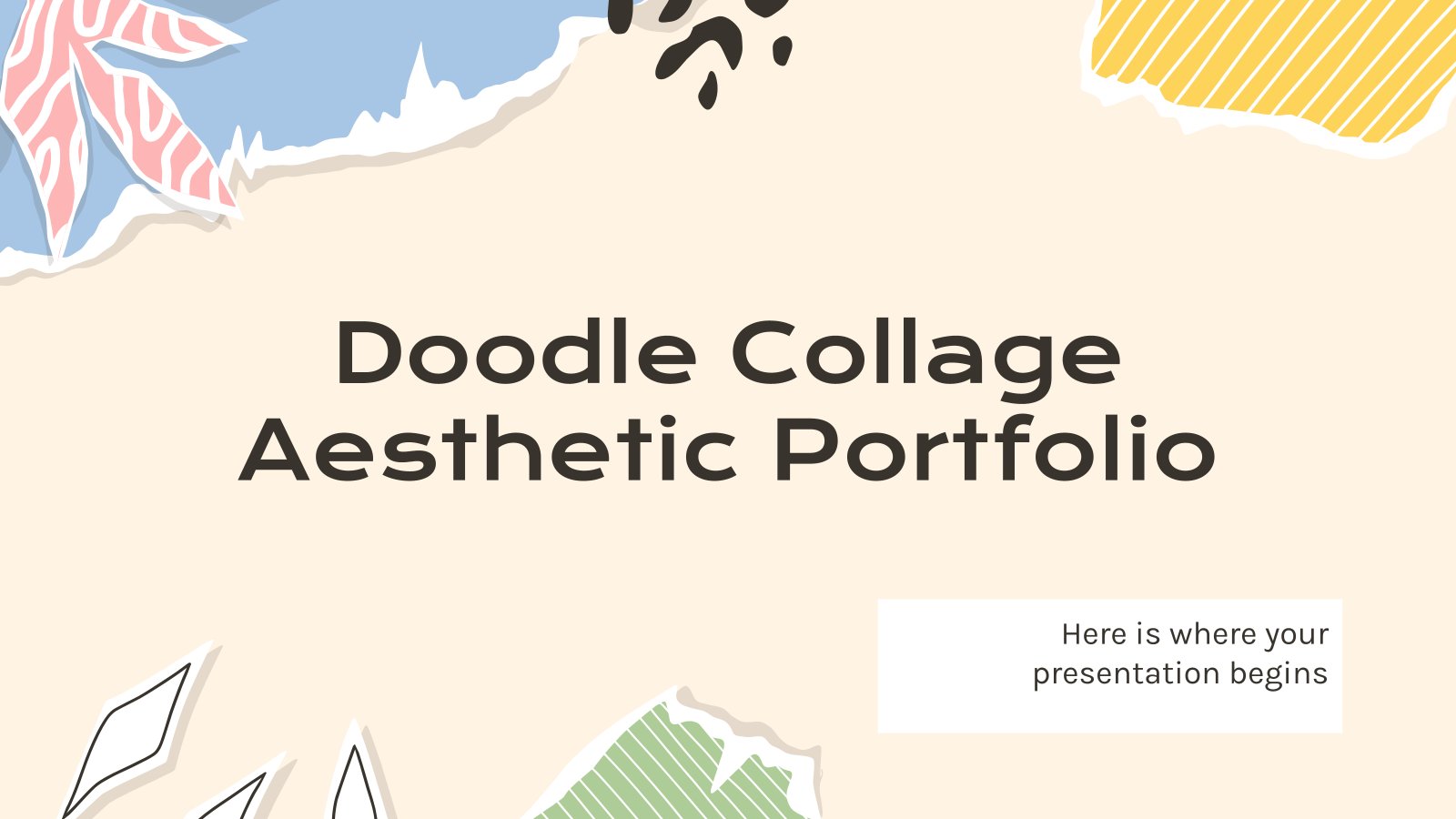 Doodle Collage Aesthetic Portfolio presentation template 