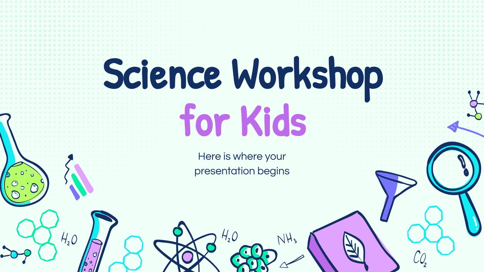 Plantilla de presentación Taller de ciencias para niños