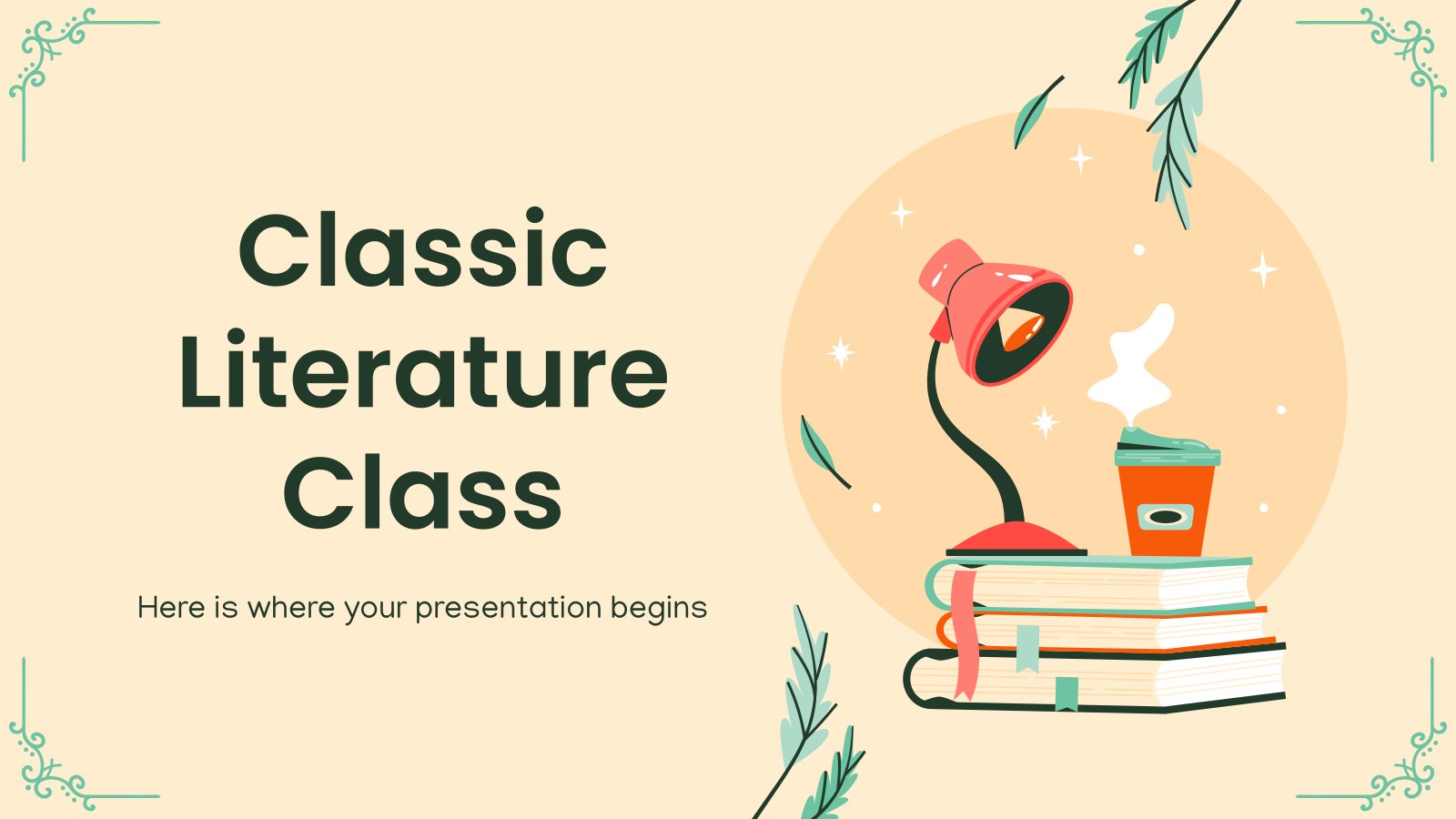 Plantilla de presentación Clase de literatura clásica