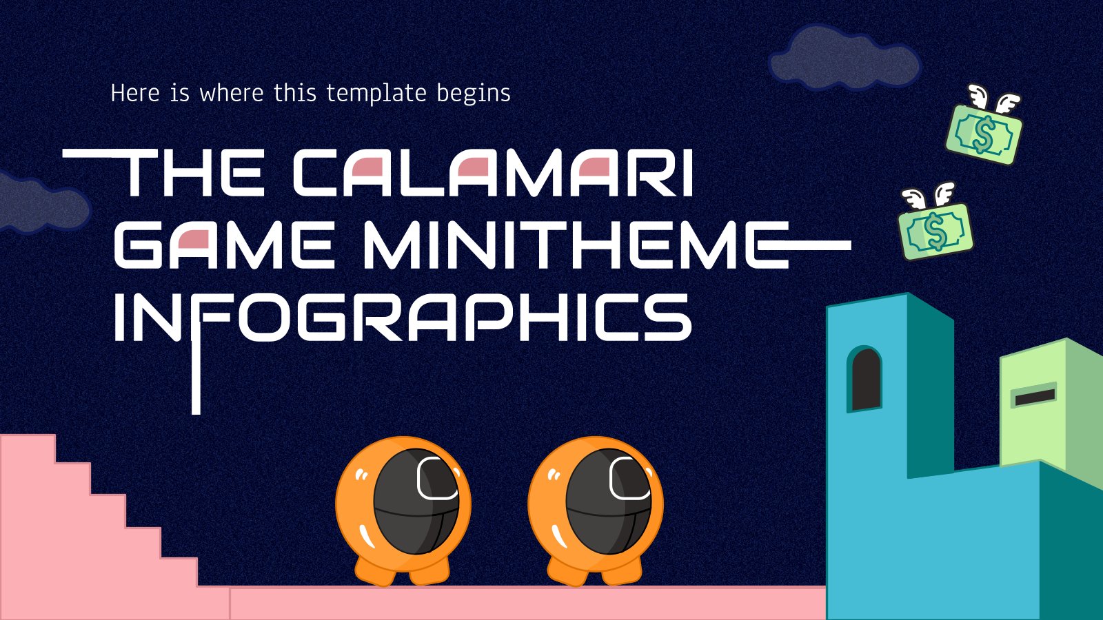 Plantilla de presentación Minitema: las pruebas del calamar - infografías