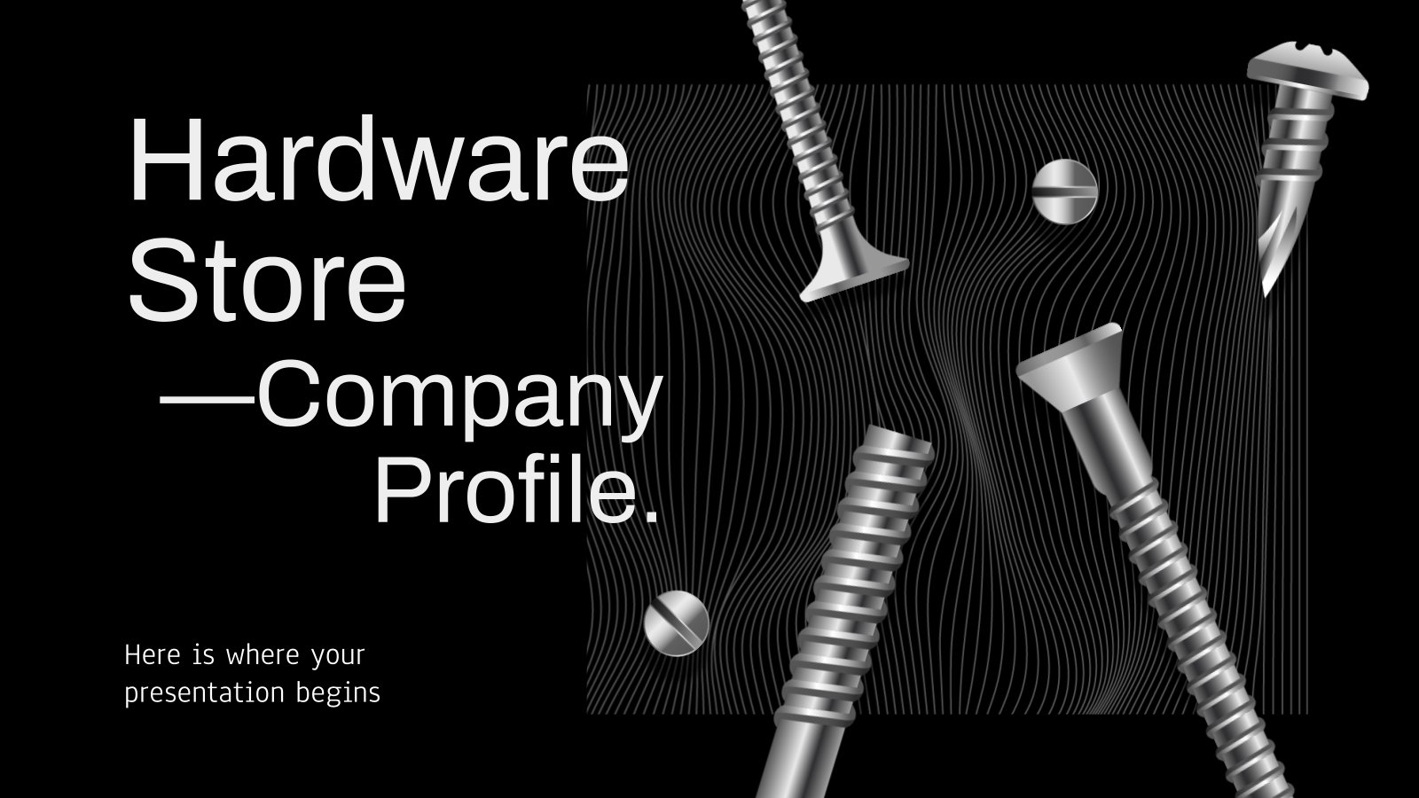 Hardware Store Company Profile presentation template 