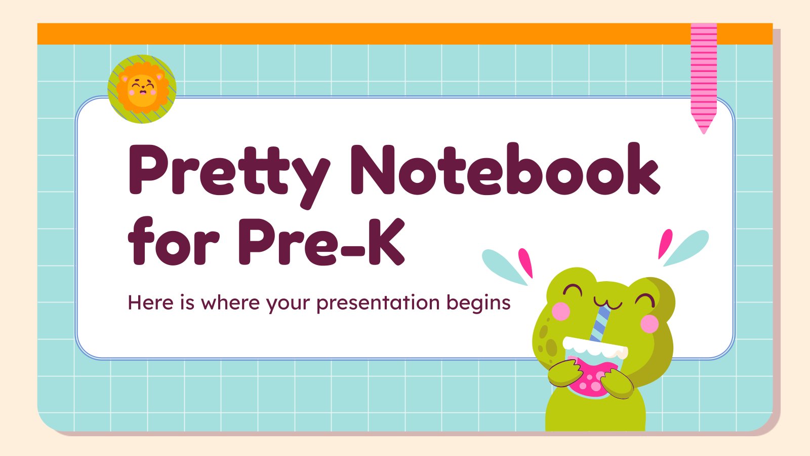 Pretty Notebook for Pre-K presentation template 