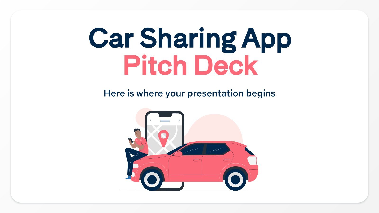 Car Sharing App Pitch Deck presentation template 