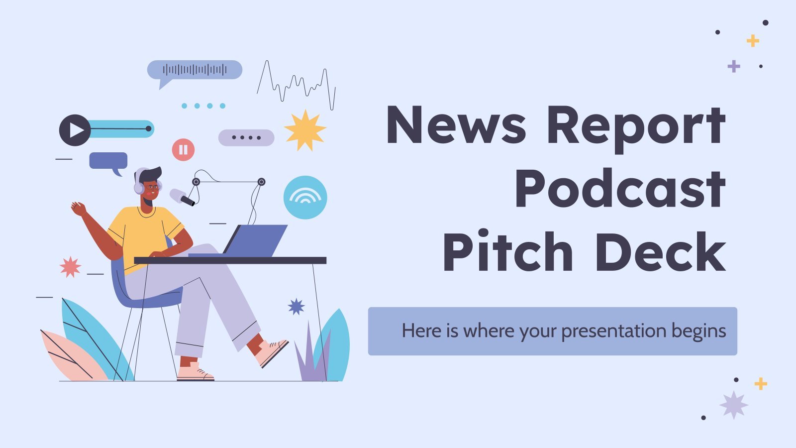 News Report Podcast Pitch Deck presentation template 