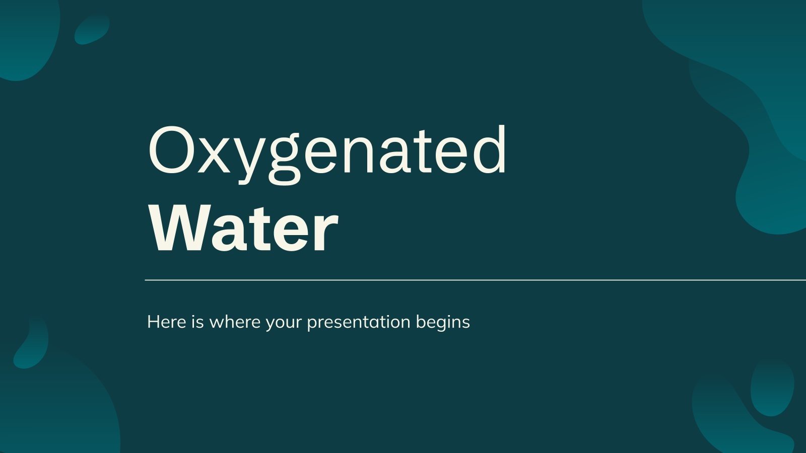 Sauerstoffhaltiges Wasser Präsentationsvorlage