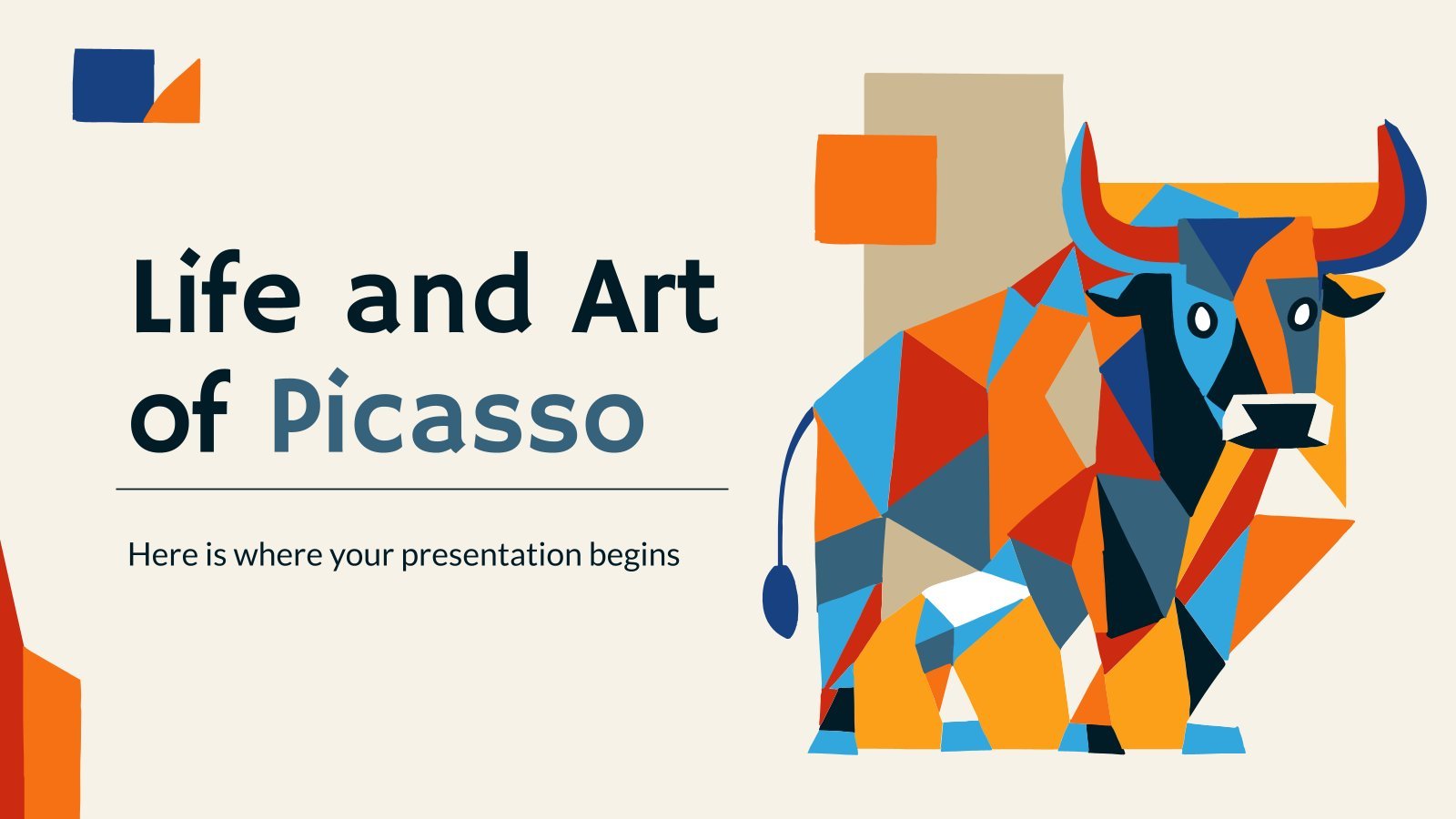 Life and Art of Picasso presentation template 