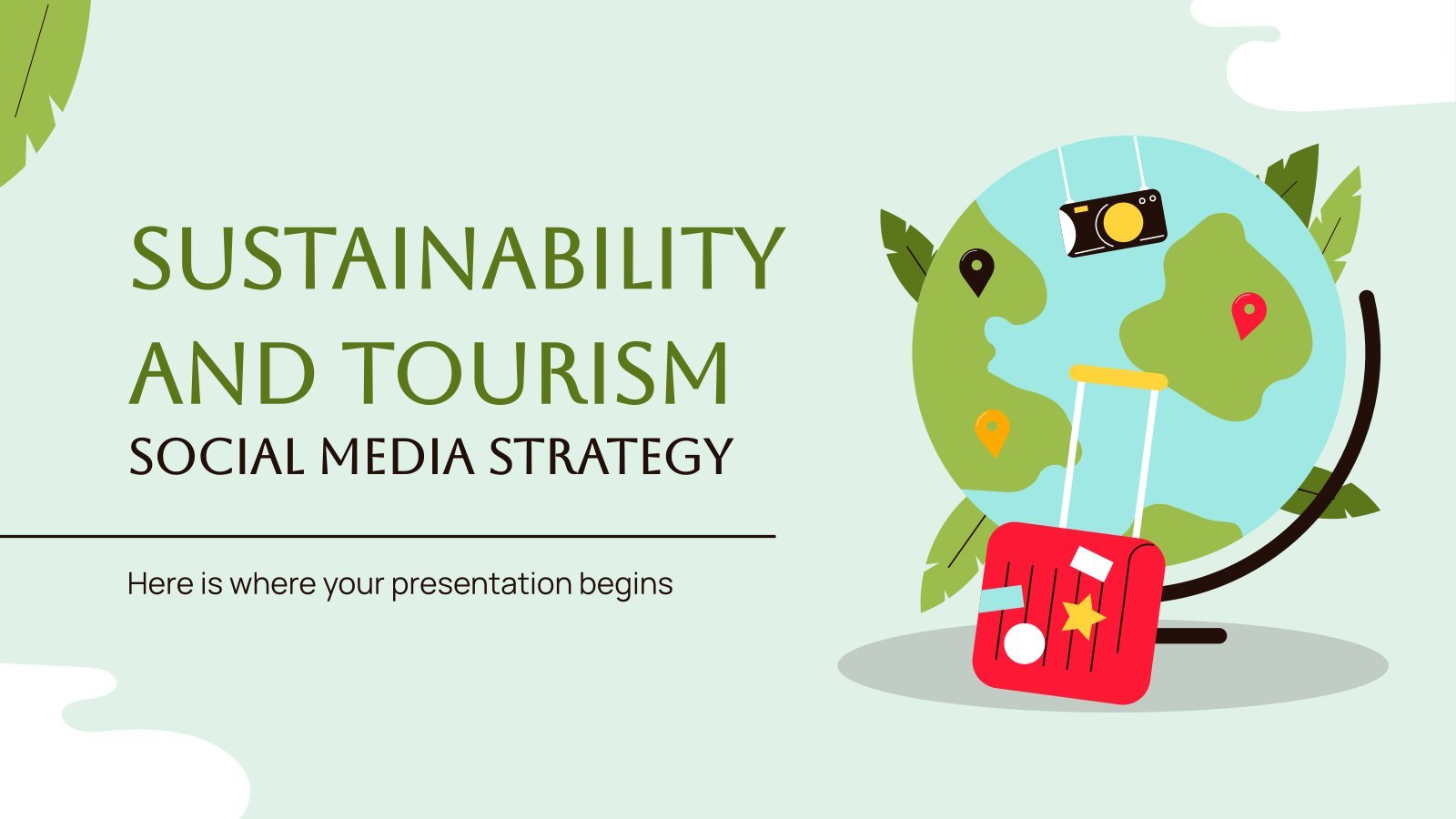 Sustainability and Tourism Social Media Strategy presentation template 