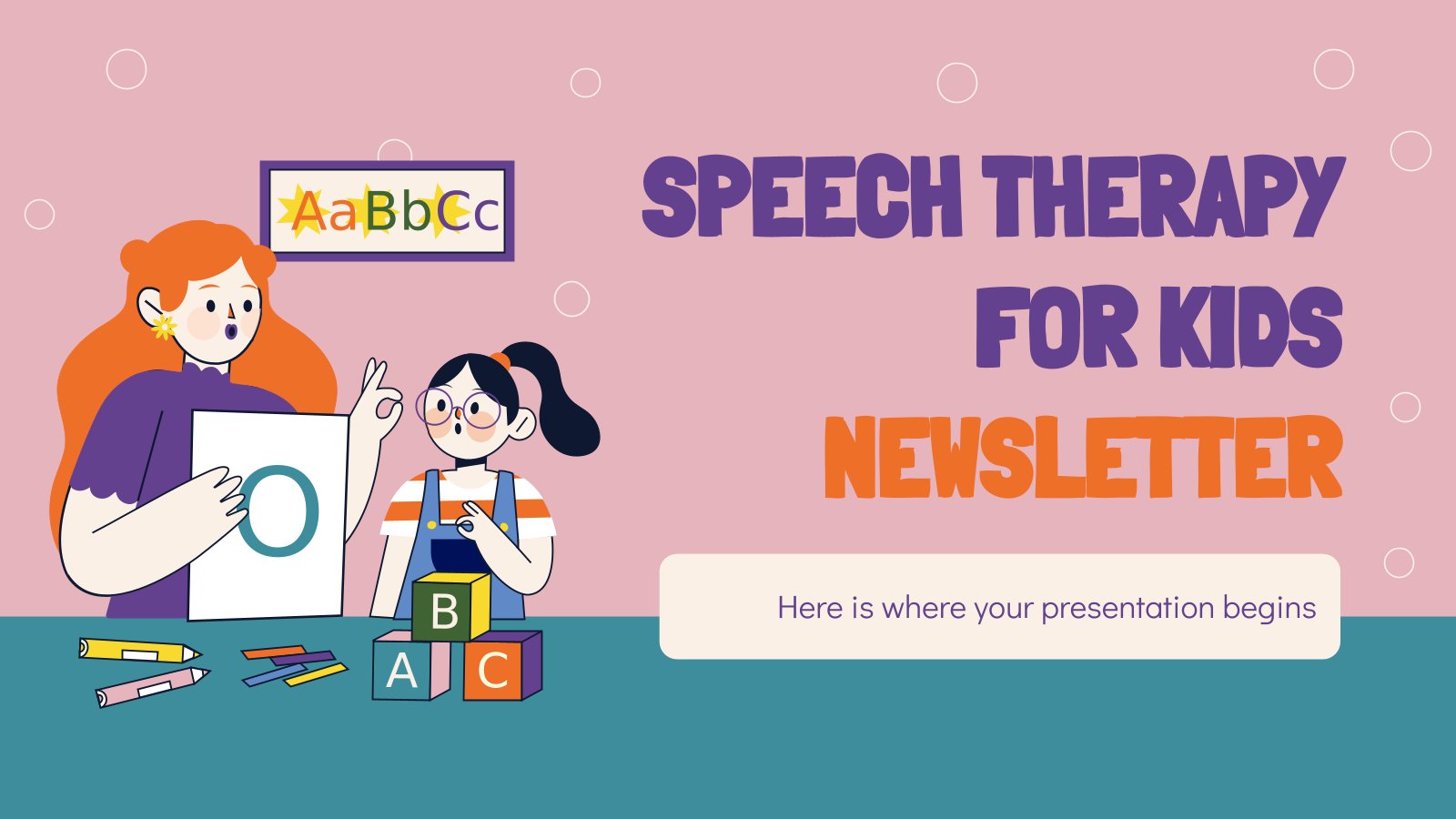 Speech Therapy for Kids Newsletter presentation template 