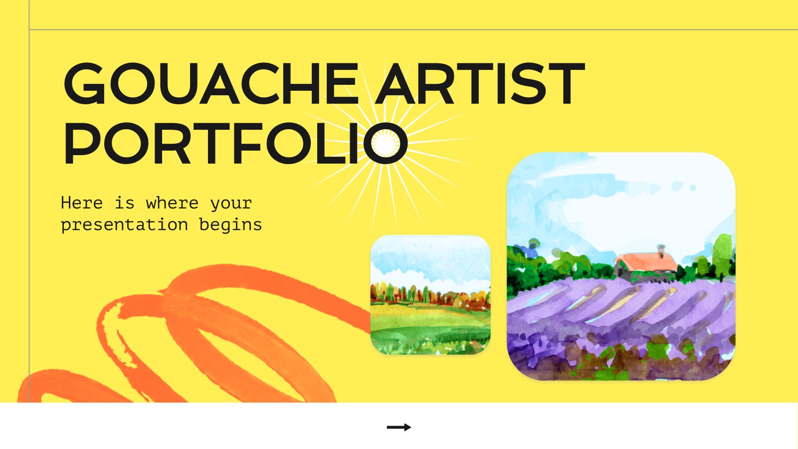 Gouache Artist Portfolio presentation template 