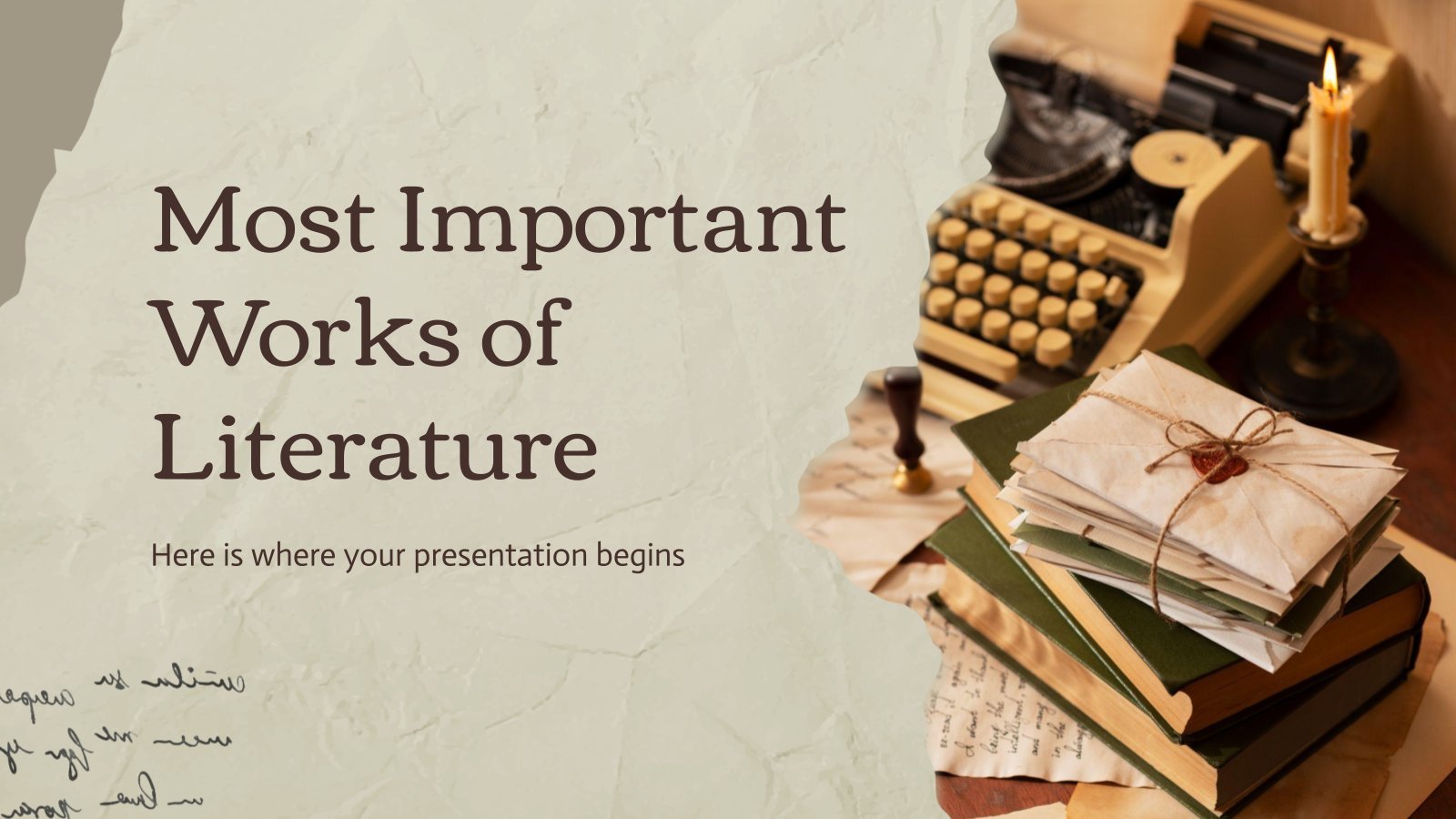 Most Important Works of Literature presentation template 