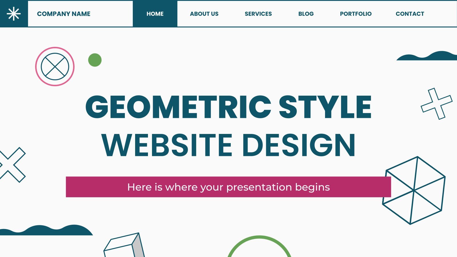 Modelo de apresentação Design de site em estilo geométrico