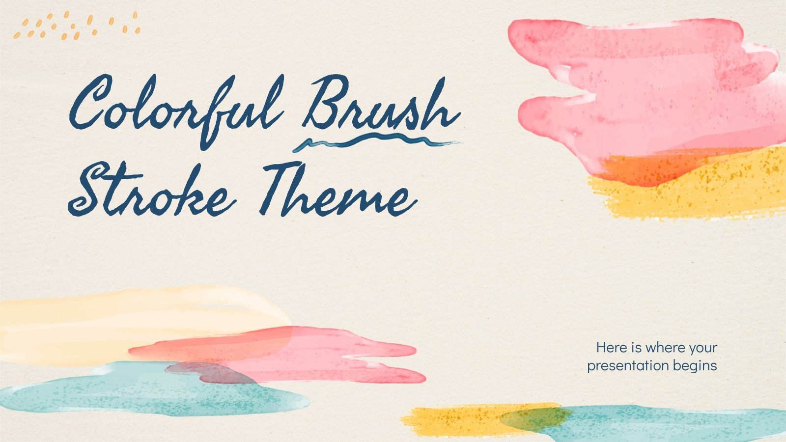 Colorful Brush Stroke Theme presentation template 