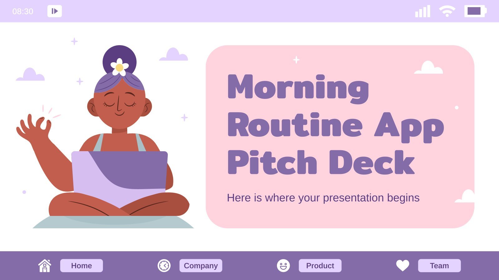 Morning Routine App Pitch Deck presentation template 