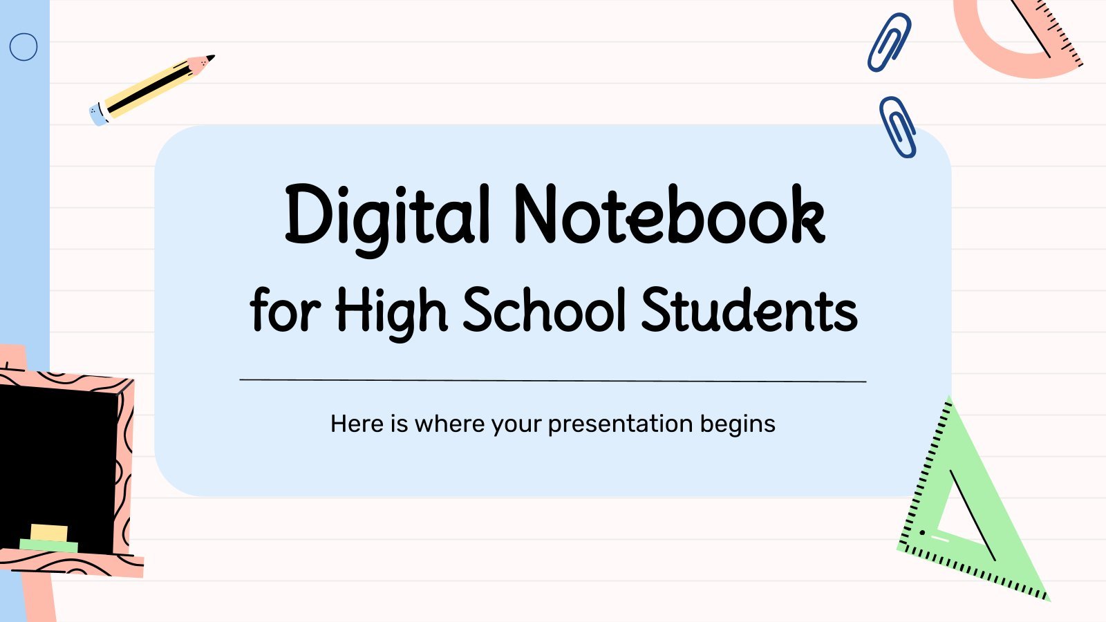 Plantilla de presentación Cuaderno Digital para Estudiantes de Secundaria