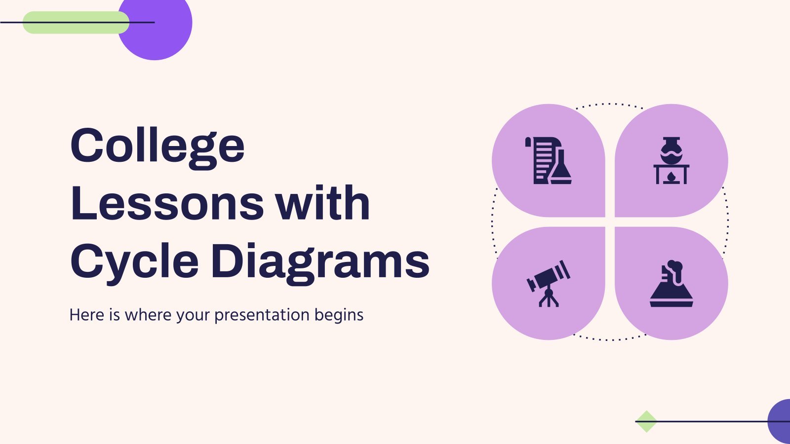 Modelo de apresentação Aulas universitárias com diagramas de ciclo