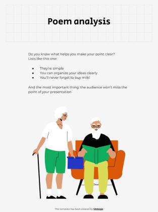 Poem Analysis 101 - Lesson and Activities for High School presentation template 