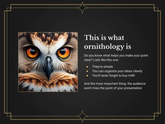 Ornithology Workshop: Owls presentation template 