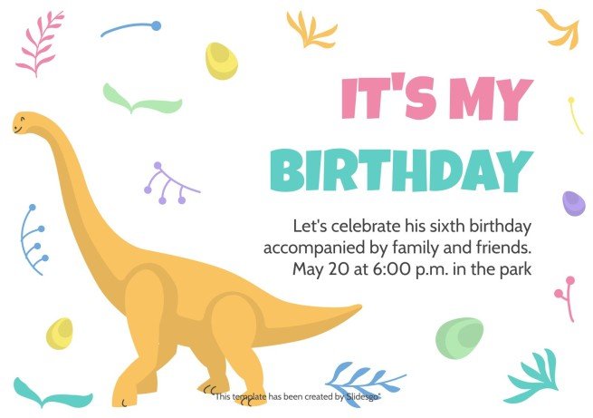 Dinosaur Pattern Printable Birthday Invitations Presentation
