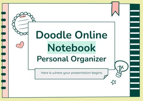 Doodle Online Notebook Personal Organizer presentation template 