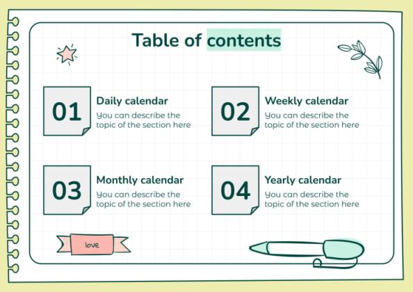 Doodle Online Notebook Personal Organizer presentation template 