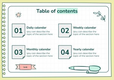 Doodle Online Notebook Personal Organizer presentation template 