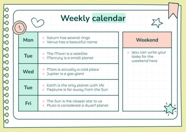 Doodle Online Notebook Personal Organizer presentation template 