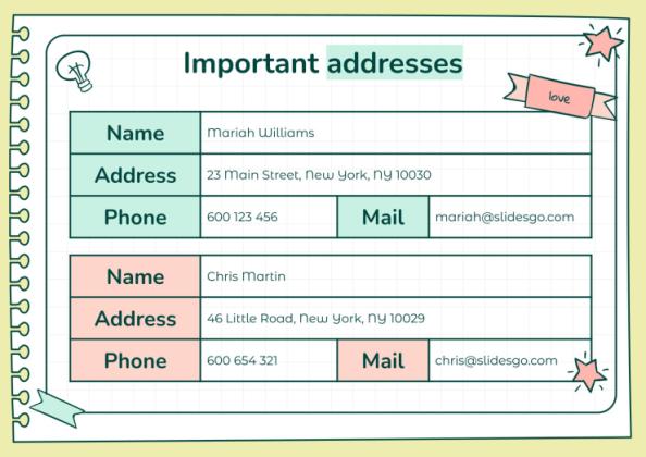 Doodle Online Notebook Personal Organizer presentation template 