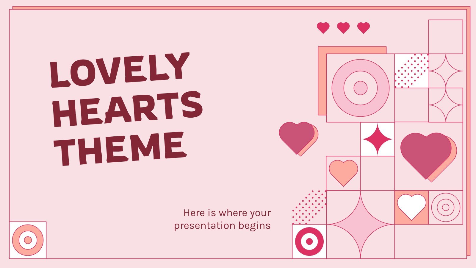 Lovely Hearts Theme presentation template 