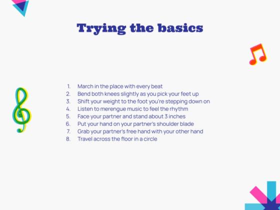 메렝게 댄스 워크숍 프레젠테이션 템플릿