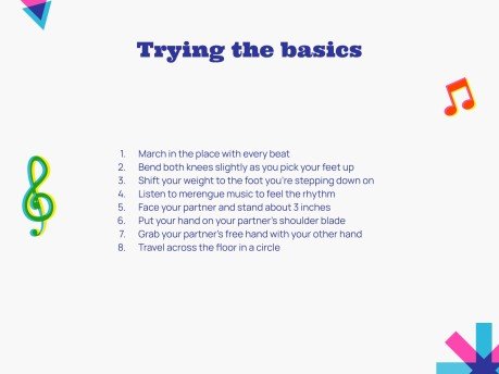 메렝게 댄스 워크숍 프레젠테이션 템플릿