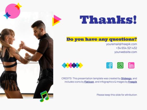 메렝게 댄스 워크숍 프레젠테이션 템플릿