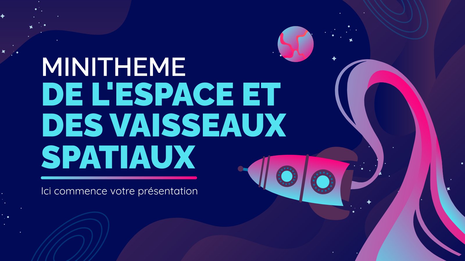 Outer Space and Spaceships Minitheme presentation template 