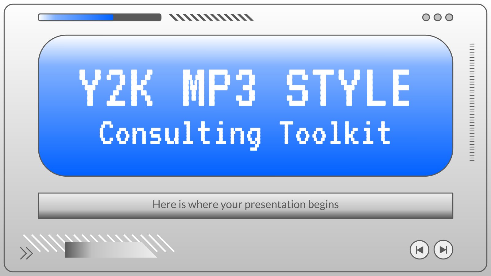 Y2K MP3 Style Consulting Toolkit Präsentationsvorlage