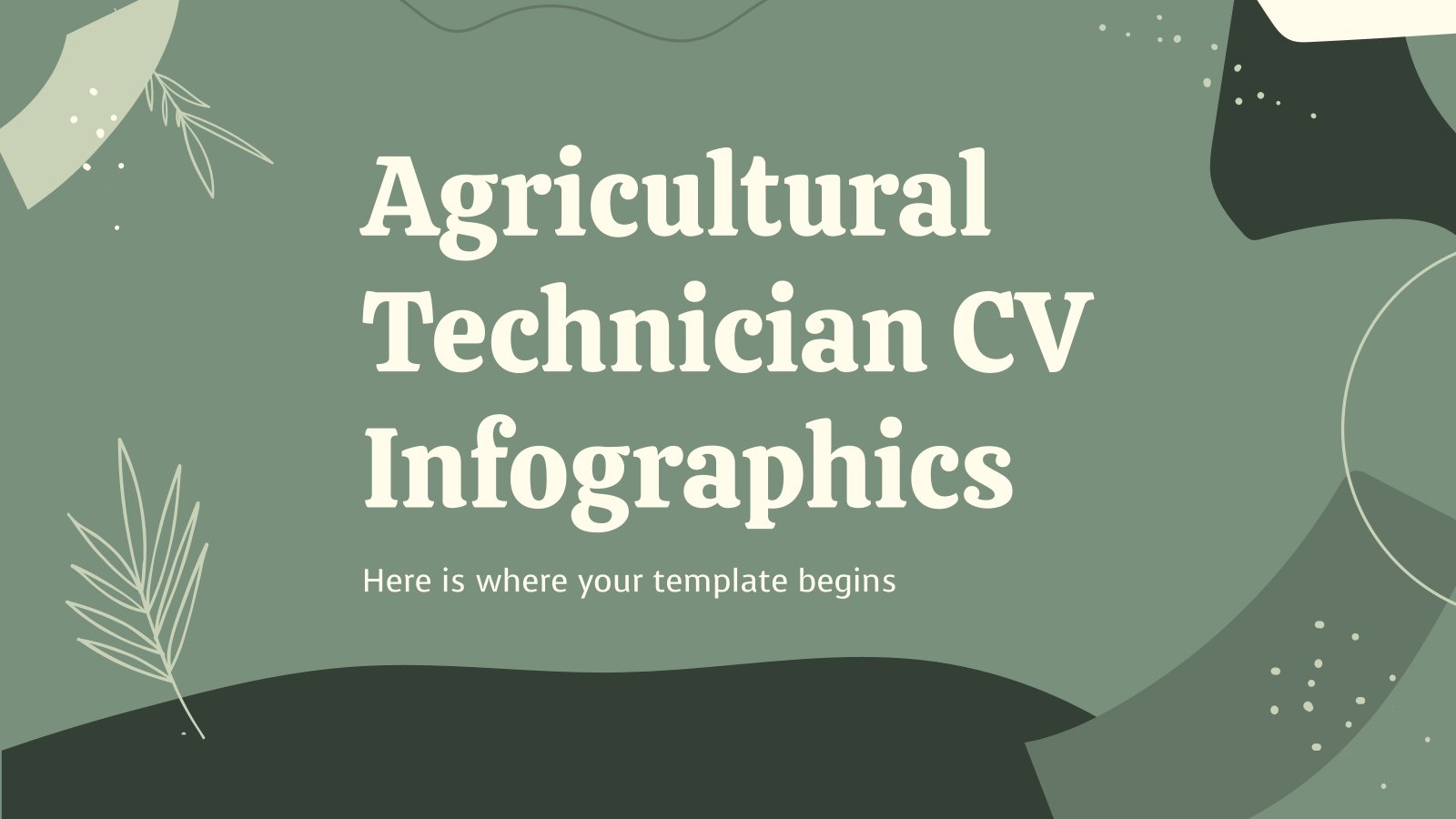 Modelo de apresentação Infográficos de CV de técnico agrícola