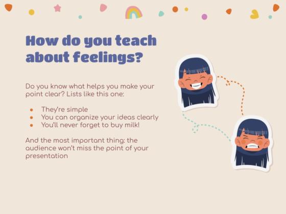 Aktivitäten zu Gefühlen für den Kindergarten Präsentationsvorlage