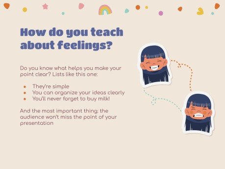 Aktivitäten zu Gefühlen für den Kindergarten Präsentationsvorlage