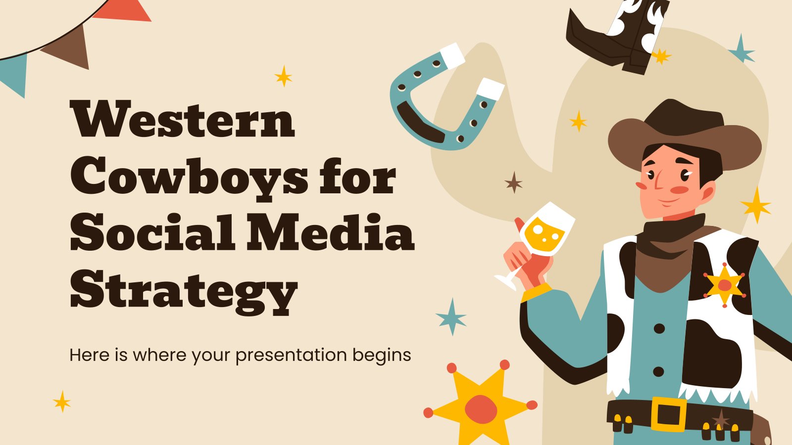 Plantilla de presentación Vaqueros occidentales para las redes sociales