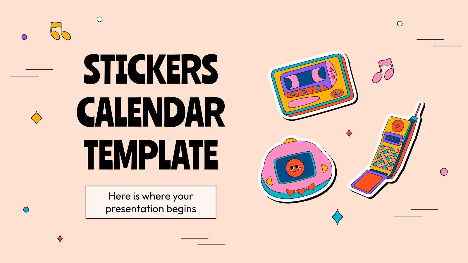 Stickers Calendar Template Presentation