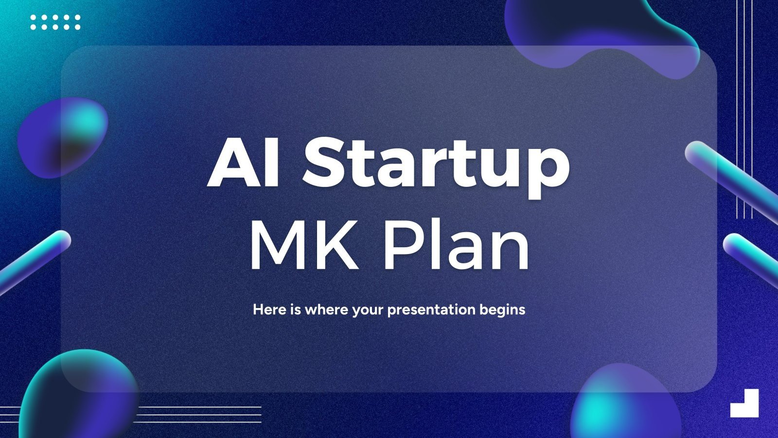 Modelo de apresentação Plano MK de inicialização de IA