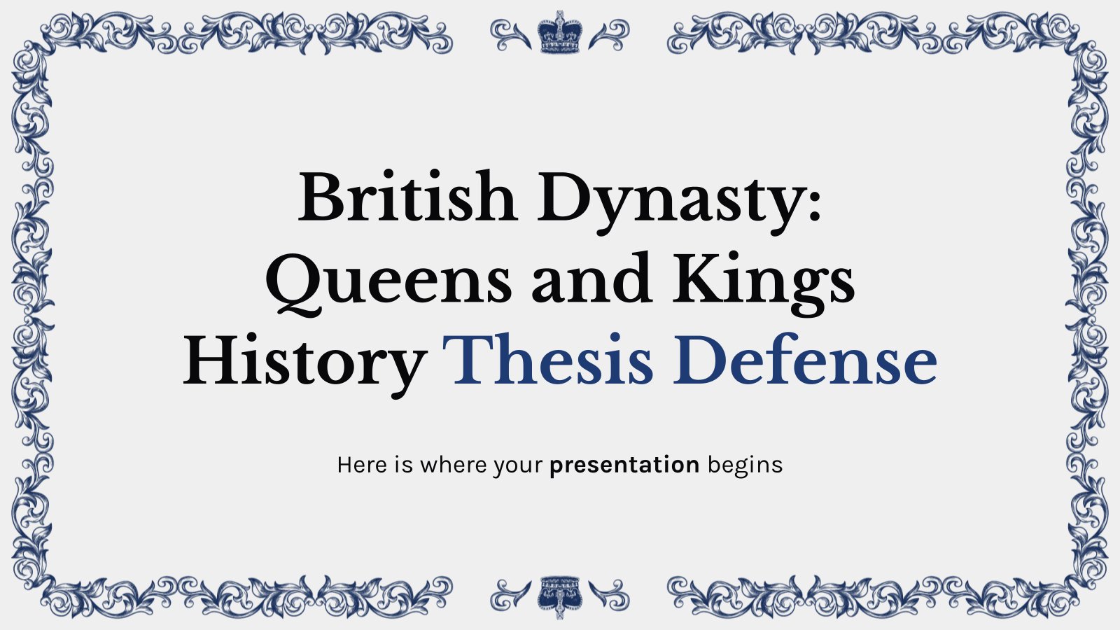 Plantilla de presentación Dinastía británica: historia de reinas y reyes - Defensa de tesis