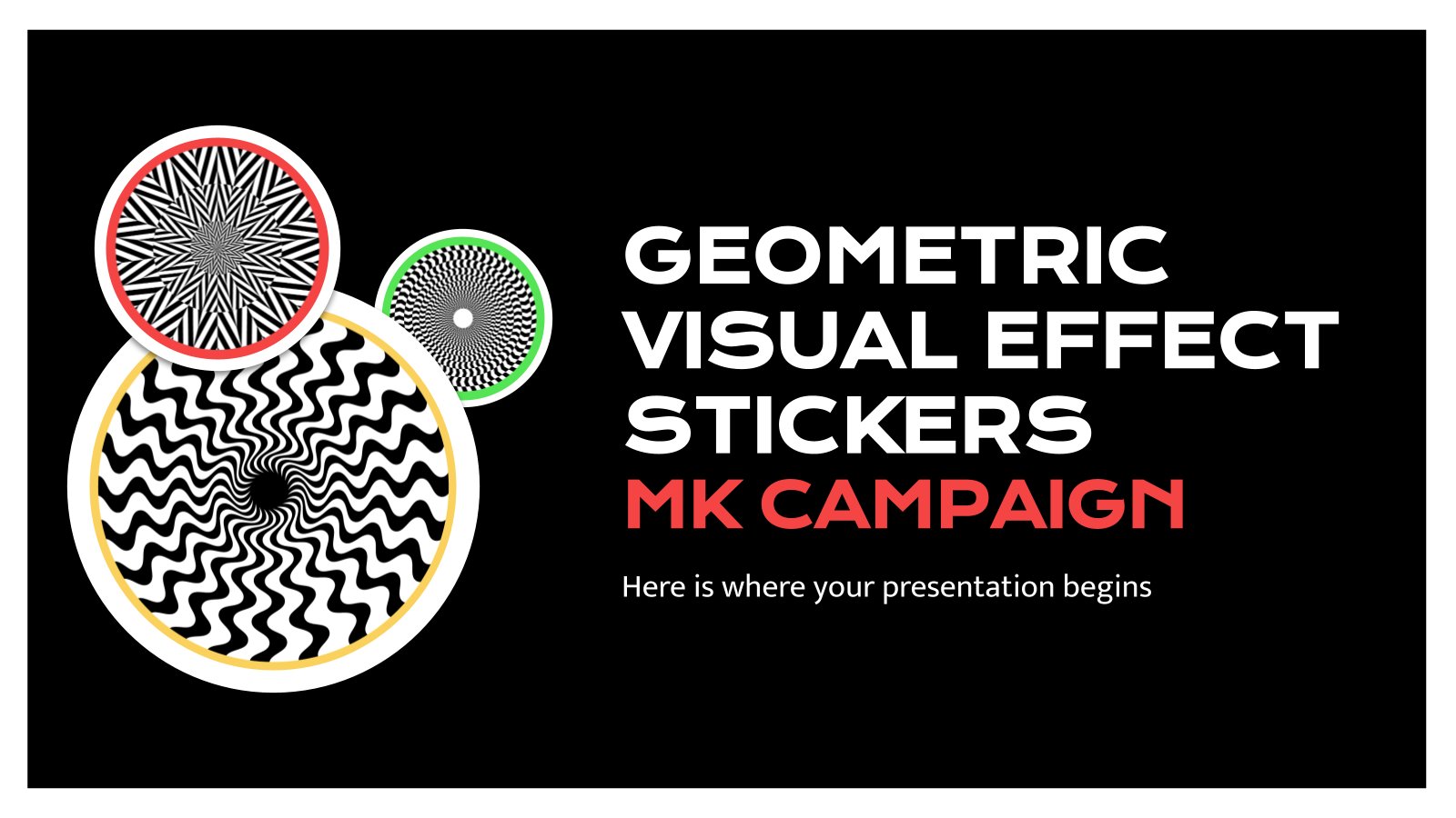 Geometric Visual Effect Stickers MK Campaign presentation template 