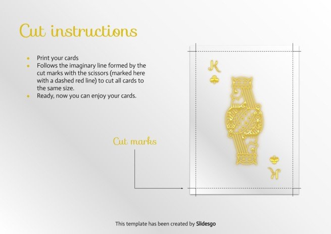Luxury Gold Printable Deck of Playing Cards Presentation