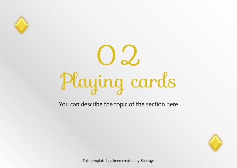 Luxury Gold Printable Deck of Playing Cards Presentation