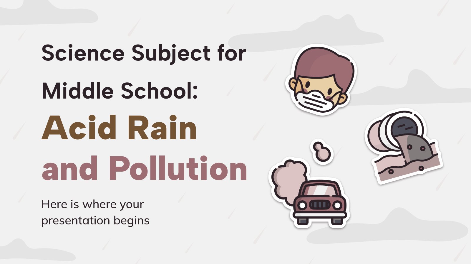 Science Subject for Middle School: Acid Rain and Pollution presentation template 