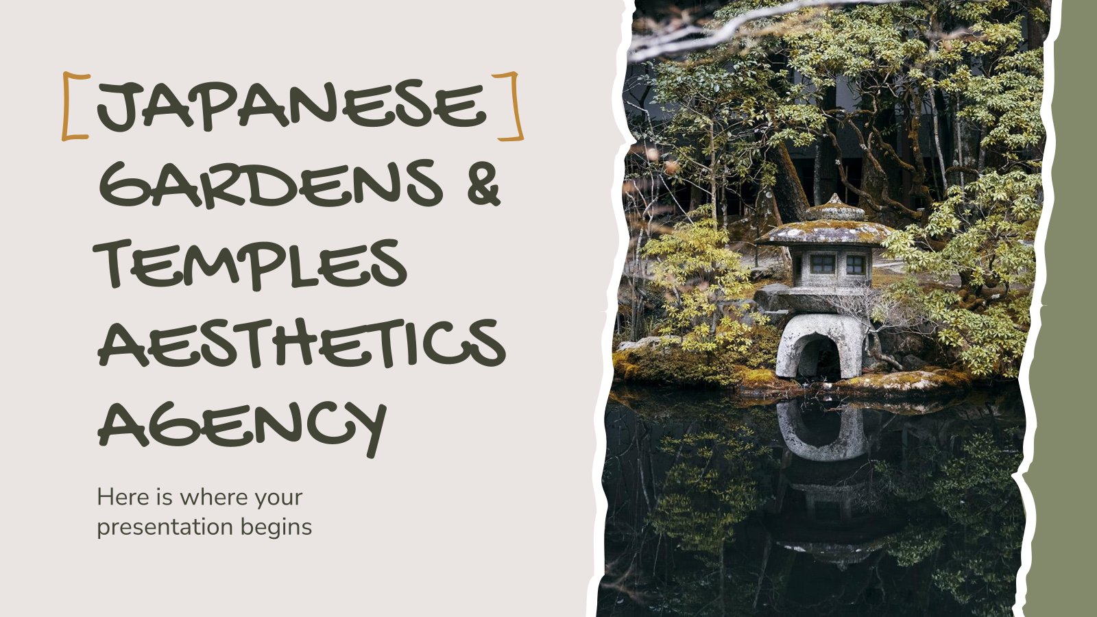 Japanese Gardens & Temples Aesthetics Agency presentation template 