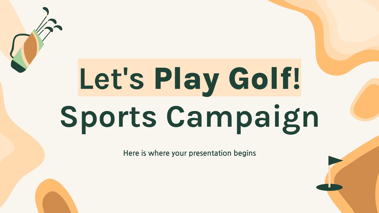 Plantilla de presentación ¡Juguemos al golf! Campaña deportiva