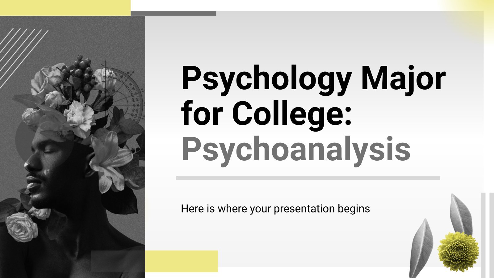 Psychology Major for College: Psychoanalysis presentation template 