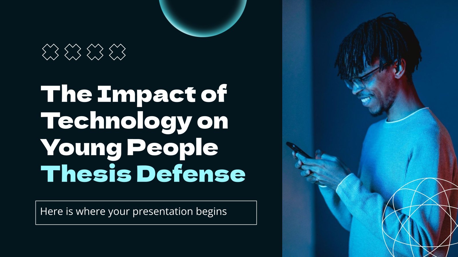 The Impact of Technology on Young People Thesis Defense presentation template 